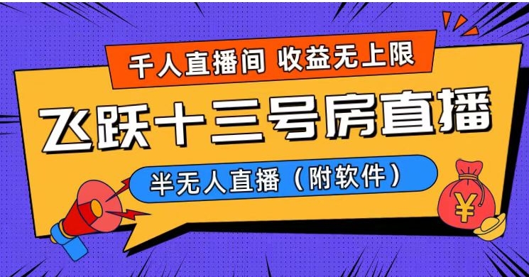 爆火飞跃十三号房半无人直播，一场直播上千人，日入过万！-海南千川网络科技