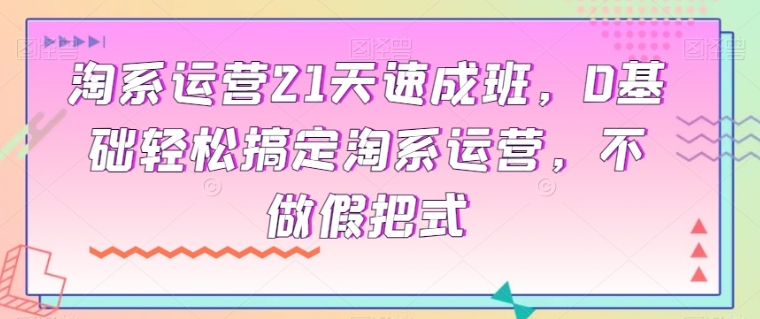 淘系运营21天速成班，0基础轻松搞定淘系运营，不做假把式-海南千川网络科技