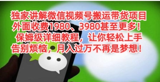 独家讲解微信视频号搬运带货项目，保姆级详细教程-海南千川网络科技