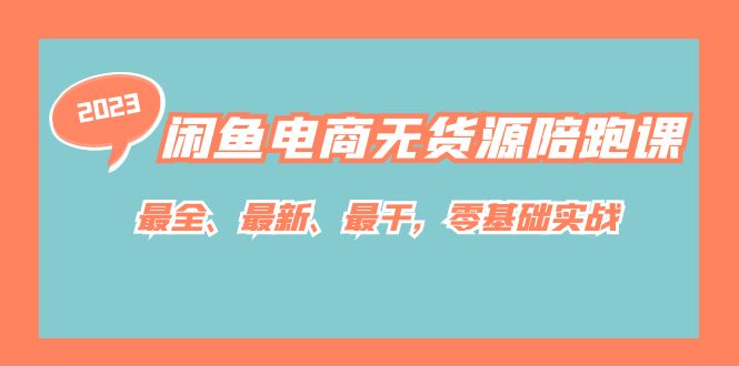 闲鱼电商无货源陪跑课，最全、最新、最干，零基础实战-海纳网创学院