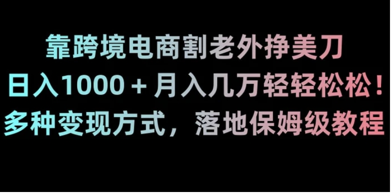 靠跨境电商割老外挣美刀，日入1000＋月入几万轻轻松松！多种变现方式，落地保姆级教程【揭秘】-海南千川网络科技