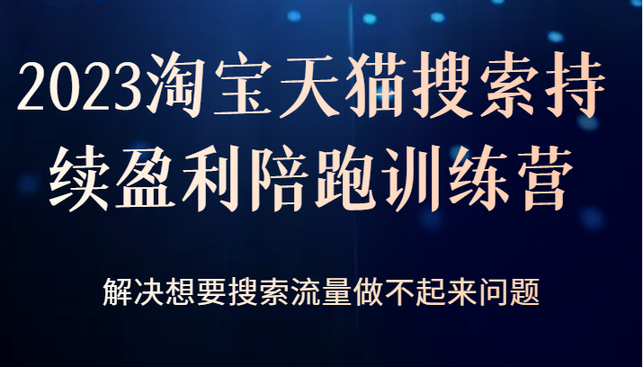 2023淘宝天猫搜索持续盈利陪跑训练营，解决想要搜索流量做不起来问题-海南千川网络科技