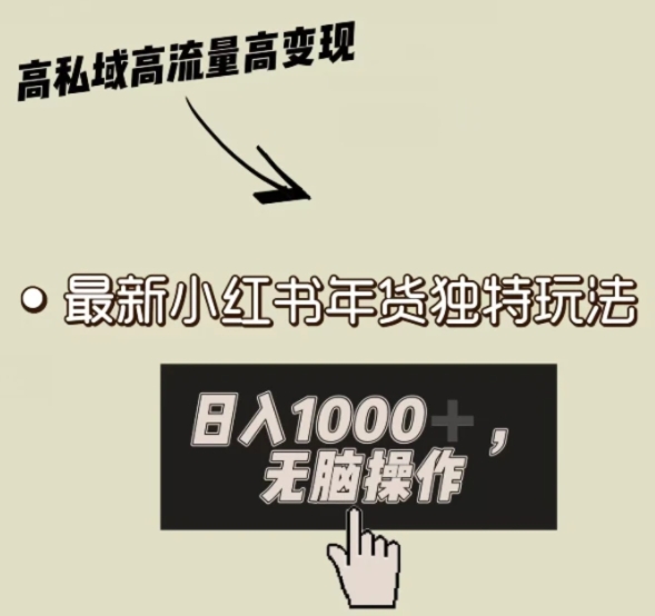 小红书年货独特玩法，高私域高流量高变现，日入1000+小白易上手-海纳网创学院