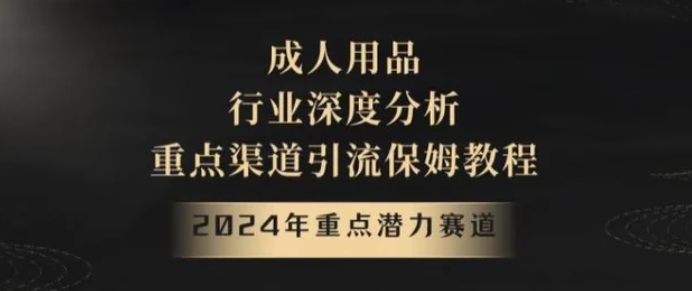 2024年重点潜力赛道，成人用品行业深度分析，重点渠道引流保姆教程【揭秘】-海南千川网络科技