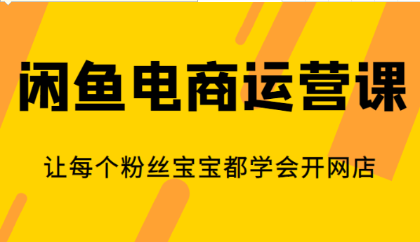 闲鱼电商运营课，让每个粉丝宝宝都学会开网店-海南千川网络科技