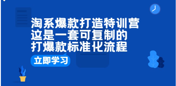 淘系爆款打造特训营：这是一套可复制的打爆款标准化流程-海纳网创学院