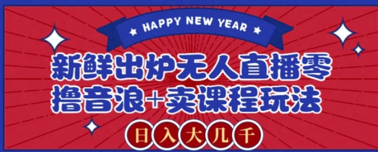 2024最新无人直播零撸音浪+卖课程玩法，日入大几千不是梦【揭秘】-海南千川网络科技