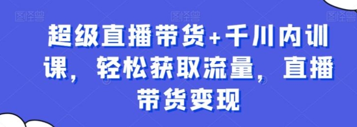 超级直播带货+千川内训课，轻松获取流量，直播带货变现-海南千川网络科技