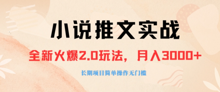 外面收费990的小说推广软件，零粉丝可变现，月入3000+，小白当天即上手-海南千川网络科技