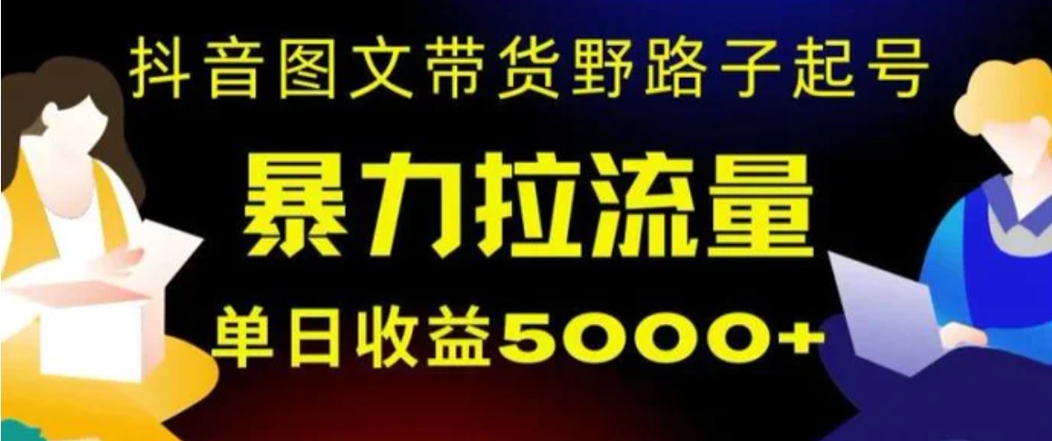 抖音图文带货暴力起号，单日收益5000+，野路子玩法，简单易上手，一部手机即可【揭秘】-海南千川网络科技