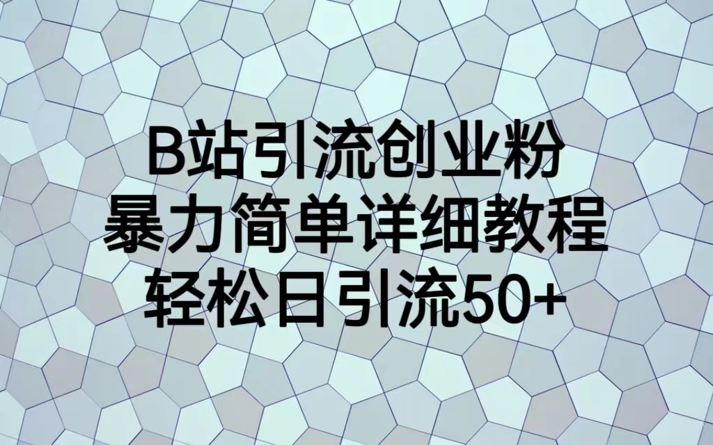 B站引流创业粉，暴力简单详细教程，轻松日引流50+-海南千川网络科技