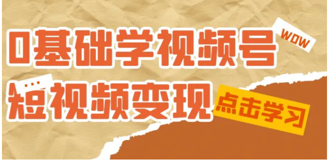 0基础学-视频号短视频变现：适合新人学习的短视频变现课-海南千川网络科技