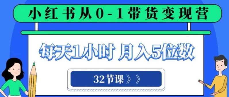 小红书 0-1带货变现营，每天1小时，轻松月入5位数-海南千川网络科技