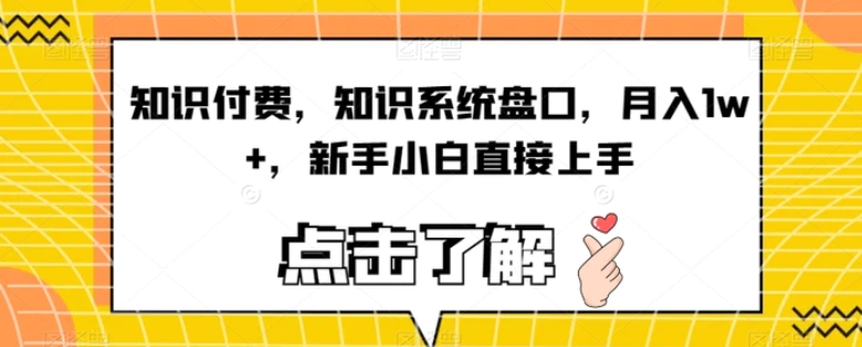 知识付费，知识系统盘口，月入1w+，新手小白直接上手-海南千川网络科技