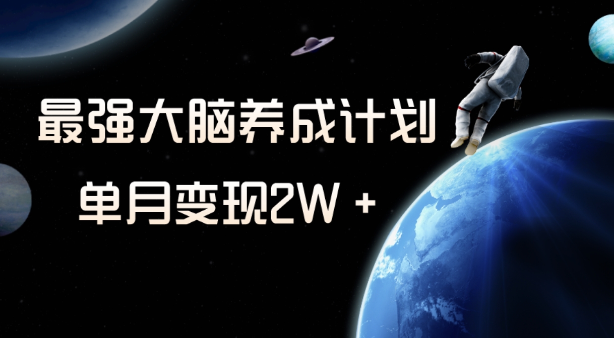 冷门虚拟项目，最强大脑养成计划，一个月变现2W＋-海南千川网络科技