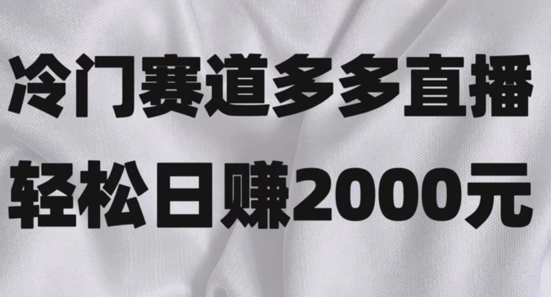 冷门赛道拼多多直播项目，简单念稿子，日收益2000＋-海南千川网络科技