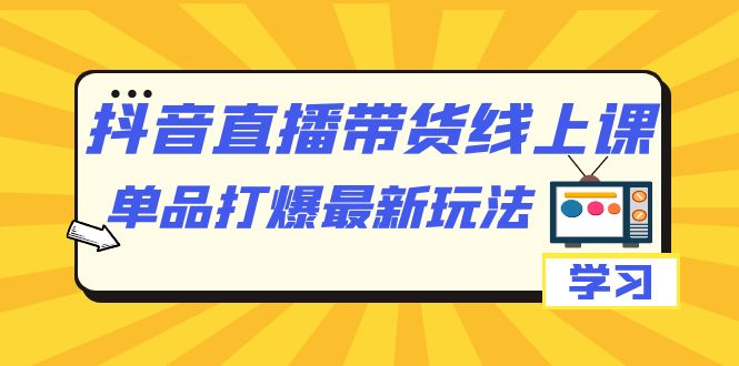 抖音·直播带货线上课，单品打爆最新玩法-海纳网创学院