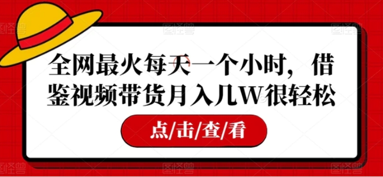 全网最火每天一个小时，借鉴视频带货月入几W很轻松【揭秘】-海南千川网络科技