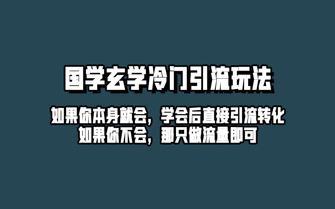 抖音玄学冷门玩法起号保姆级教程，单日引流100+精准玄学粉-海南千川网络科技