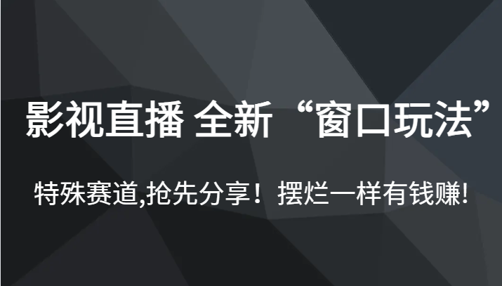 影视直播 全新“窗口玩法”，特殊赛道,抢先分享！摆烂一样有钱赚!-海南千川网络科技