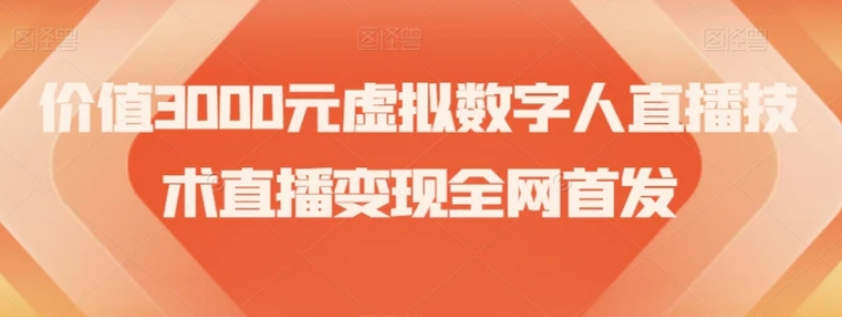 价值3000元虚拟数字人直播技术直播变现全网首发【揭秘】-海纳网创学院