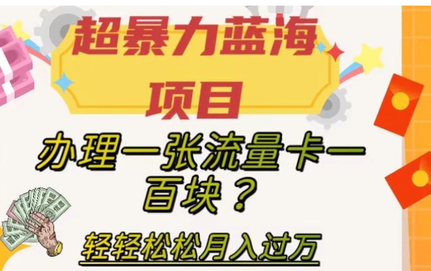 超暴力蓝海项目，办理一张流量卡一百块？轻轻松松月入过万，保姆级教程【揭秘】-海南千川网络科技