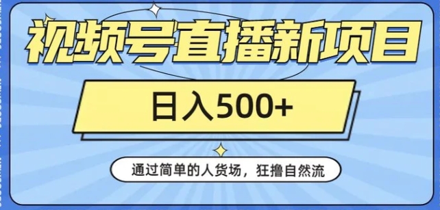 视频号直播新项目，通过简单的人货场，狂撸自然流，日入500+【260G资料】-海南千川网络科技