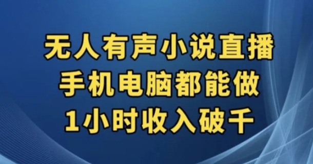 抖音无人有声小说直播，手机电脑都能做，1小时收入破千【揭秘】-海南千川网络科技