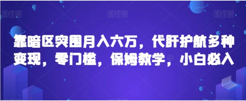 靠暗区突围月入六万，代肝护航多种变现，零门槛，保姆教学，小白必入【揭秘】-海南千川网络科技