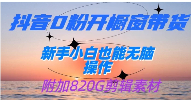 抖音0粉开橱窗带货，日入500+，新手小白也能无脑操作-海南千川网络科技