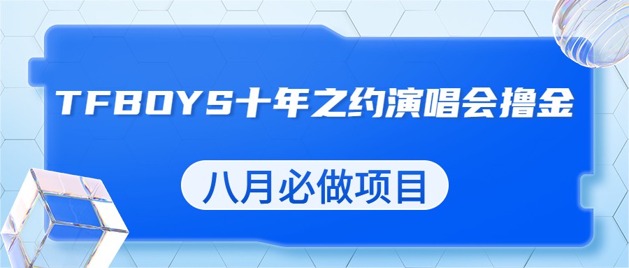 最新蓝海项目，靠最近非常火的TFBOYS十年之约演唱会流量掘金，八月必做的项-海南千川网络科技