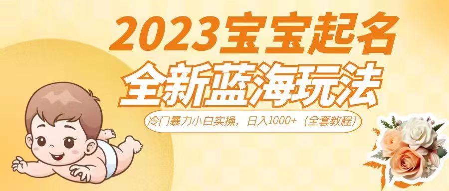 2023宝宝起名全新蓝海玩法，冷门暴力小白实操，日入1000+-海南千川网络科技