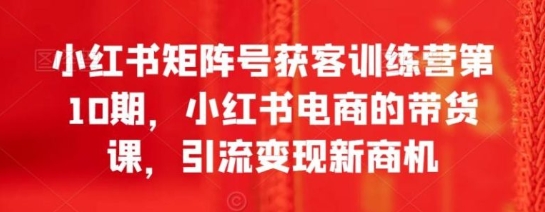 小红书矩阵号获客训练营第10期，小红书电商的带货课，引流变现新商机-海纳网创学院