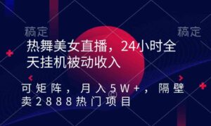 （9044期）热舞美女直播，24小时全天挂机被动收入，可矩阵月入5W+隔壁卖2888热门项目-海纳网创学院