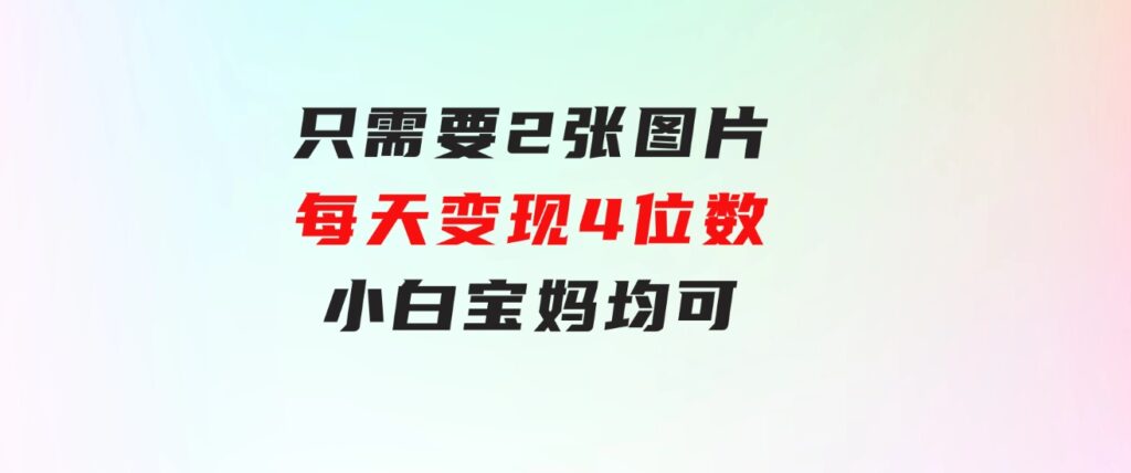 只需要2张图片每天变现4位数小白宝妈均可-海纳网创学院