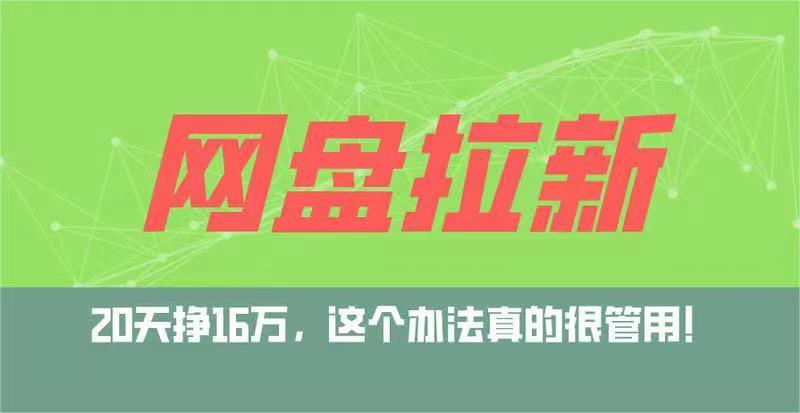 全网独家网盘拉新+私域全自动玩法，已测单日破5000-海纳网创学院