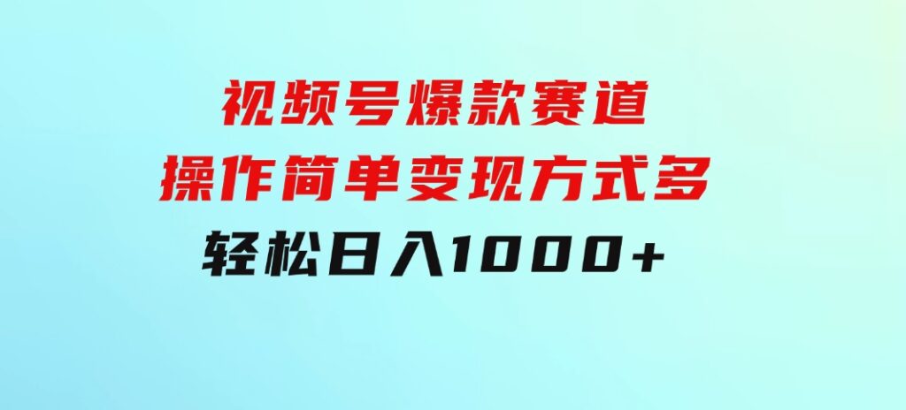 视频号爆款赛道，操作简单，变现方式多，轻松日入1000+-海纳网创学院