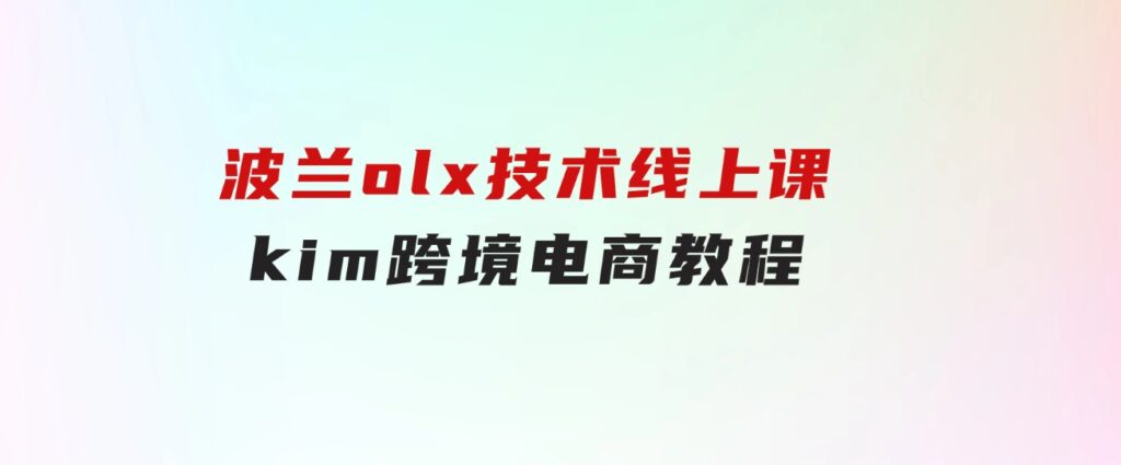 波兰olx技术线上课，kim跨境电商教程-海南千川网络科技