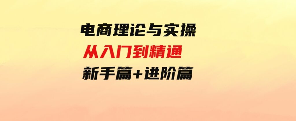 （9576期）电商理论与实操从入门到精通新手篇+进阶篇-海南千川网络科技